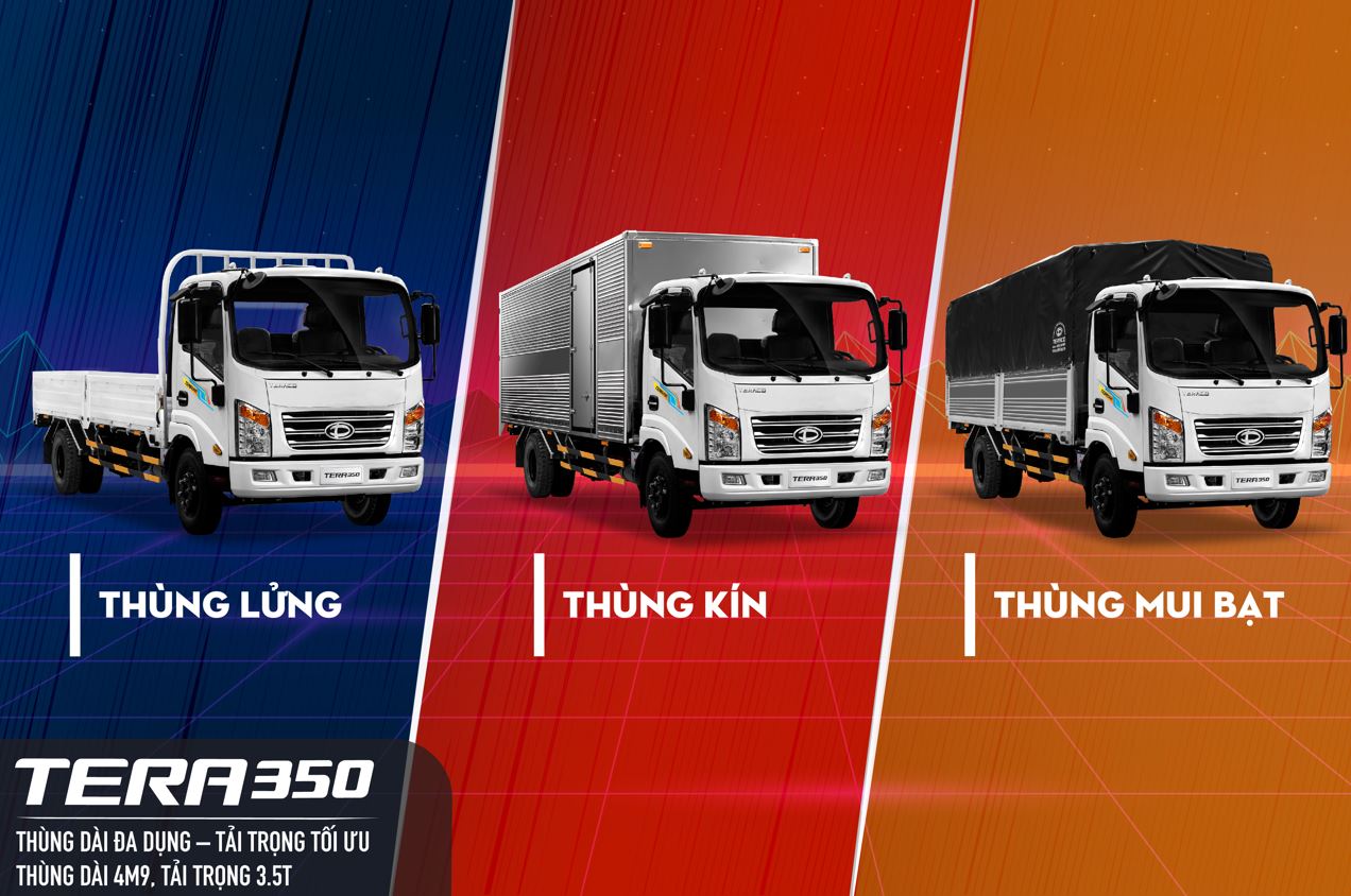 Xe Tải Tera 350 Thùng Mui Bạt 3,5t