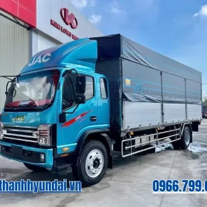 Xe tải JAC N900E5 9 tấn thùng bạt xanh ngọc bửng nhôm