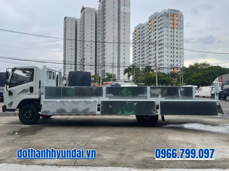 Xe tải Dothanh IZ60SL Plus thùng lửng mở bửng tháo trụ