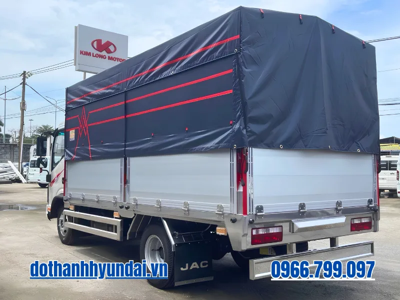 duoi xe tai jac n350s pro thung mui bat thung 4m4 Đuôi xe tải JAC N350S Pro thùng mui bạt dài 4m4