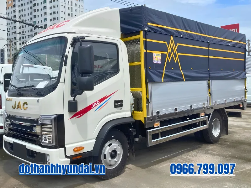 xe tai jac n350s pro thung mui bat son mau Xe tải JAC N350S Pro thùng mui bạt sơn màu miễn phí